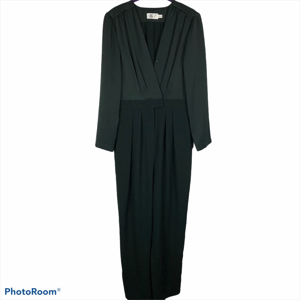Eliza J Forest Green Long Sleeve Jumpsuit Size 6 Pockets